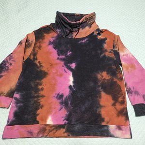 Sabrina Lauren XL Women's Tie Dye Cropped Hoodless Pullover Sweatshirt